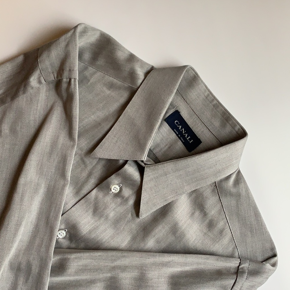 Canali Men’s Designer Brand Dress Shirt